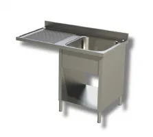 Plonge inox 1 bac à droite et emplacement lave-vaisselle à gauche sur panneaux latéraux avec étagère 1400x600x850 mm - ristopro - dslfls146 - Ristopro - DSLFLS146