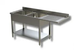 Plonge inox 2 bacs à gauche et emplacement lave-vaisselle à droite sur pieds avec étagère 2000x600x850 mm - ristopro - dslg2vld206 - Ristopro - DSLG2VLD206 Plonge inox 2 bacs à gauche et emplacement lave-vaisselle à droite sur pieds avec étagère 2000x600x850 mm - ristopro - dslg2vld206 - Ristopro - DSLG2VLD206