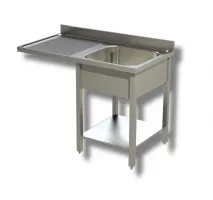 Plonge inox 1 bac à droite et emplacement lave-vaisselle à gauche sur pieds avec étagère 1400x700x850 mm - ristopro - dslgls147 - Ristopro - DSLGLS147