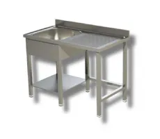 Plonge inox 1 bac à gauche et emplacement poubelle à droite sur pieds avec étagère 1400x700x850 mm - ristopro - dslgpd147 - Ristopro - DSLGPD147