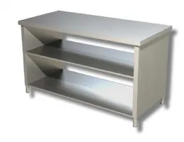 Table de travail inox sur panneaux latéraux avec 2 étagères - Ristopro - DSTF 2R126 - RISTOPRO - DSTF 2R126 Table de travail inox sur panneaux latéraux avec 2 étagères - Ristopro - DSTF 2R126 - RISTOPRO - DSTF 2R126