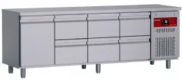 Table réfrigérée positive professionnelle à 4 portes dont 3 bloc tiroirs - Diamond Promo - DT224/P9H_3XCA1/2P9H