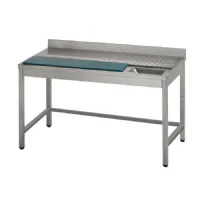 Table de Travail Inox pour poisson avec planche polyéthylène, 1400x700x860 mm - Virtus - DTLP714 Table de Travail Inox pour poisson avec planche polyéthylène, 1400x700x860 mm - Virtus - DTLP714