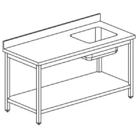 Plonge inox 1 table de travail avec évier à droite, étagère et dosseret, 1000x700x850 mm - virtus - dtrvad710 - Virtus group - DTRVAD710 Plonge inox 1 table de travail avec évier à droite, étagère et dosseret, 1000x700x850 mm - virtus - dtrvad710 - Virtus group - DTRVAD710