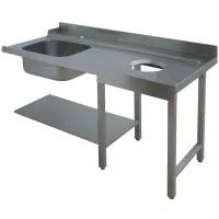 Table d'entrée pour prélavage droite 1200x700x850 mm - Diamond - DTVO-12