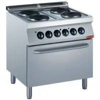 Fourneau professionnel Triphasé 4 plaques 16.4 kW sur four - Diamond - E17/4PF8-N