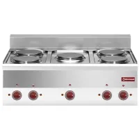Cuisinière professionnelle sur four Triphasé 5 feux 10 kW - Diamond - E60/5P9T-N Cuisinière professionnelle sur four Triphasé 5 feux 10 kW - Diamond - E60/5P9T-N