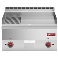 Plaque de cuisson professionnelle sur four triphasé 6 kW 2/3 lisse et 1/3 nervurée - Diamond - E60/PM6T-N Plaque de cuisson professionnelle sur four triphasé 6 kW 2/3 lisse et 1/3 nervurée - Diamond - E60/PM6T-N