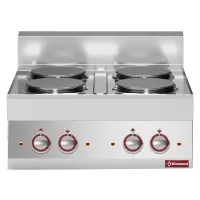 Cuisinière professionnelle Triphasé 4 plaques 10.4 kW 700x650x280/380 mm - Diamond - E65/4P7T-N Cuisinière professionnelle Triphasé 4 plaques 10.4 kW 700x650x280/380 mm - Diamond - E65/4P7T-N