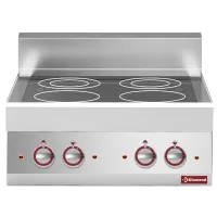 Cuisinière professionnelle vitrocéramique à poser 4 feux Triphasé 9.2 kW - Diamond - E65/4VC7T-N Cuisinière professionnelle vitrocéramique à poser 4 feux Triphasé 9.2 kW - Diamond - E65/4VC7T-N
