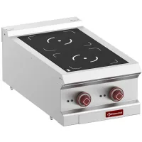 Cuisinière professionnelle à induction Triphasé 2 feux 7 kW à poser - Diamond - E7/2ID4T-N