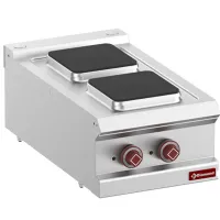 Cuisinière professionnelle Triphasé 2 plaques 5,2 kW 400x700x250/320 mm - Diamond - E7/2PQ4T-N Cuisinière professionnelle Triphasé 2 plaques 5,2 kW 400x700x250/320 mm - Diamond - E7/2PQ4T-N