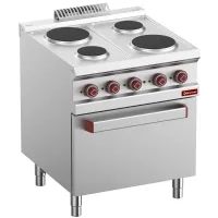 Fourneau professionnel sur four 4 plaques Triphasé 13,5 kW - Diamond - E7/4PF7-N
