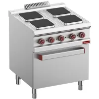Fourneau professionnel sur four 4 plaques carrées électrique 15.7 kW - Diamond - E7/4PQF7-N