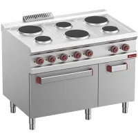 Fourneau professionnel sur four électrique 6 plaques 17,6 kW - Diamond - E7/6PFA11-N