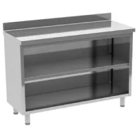 Meuble bas de rangement inox comptoir arrière 1 étagère intermédiaire, 1000x600x1050 mm - virtus - eez0024 - Virtus group - EEZ0024