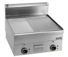 Plancha professionnelle triphasé 7.5 kw ½ plaque lisse ½ plaque rainurée chromée - mbm - eft66lrc - Mbm - EFT66LRC