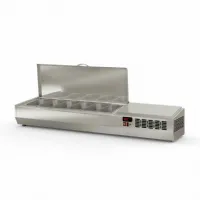 Saladette à Poser avec Couvercle Inox pour 6 Bacs GN 1/4 L Positive - Coreco - EI150-T-1/4