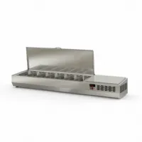 Saladette à Poser avec couvercle inox pour 7 bacs GN 1/3 L +2°C à +8°C - Coreco - EI180-T-1/3