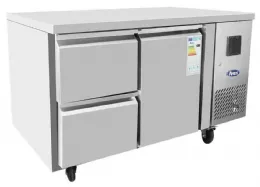 Table desserte réfrigérée Positive GN1/1 1 PORTE avec 2 TIROIRS 1/2 - Atosa - EPF3523GR