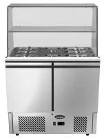 Saladette réfrigérée GN1/1 pare-haleine droit 2 portes 300 L positive - Atosa - ESL3811GR-D