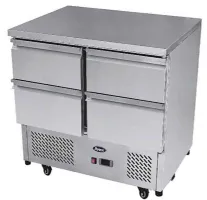 Table desserte réfrigérée Meuble Compact GN1/1 4 tiroirs positive capacité 300 L - Atosa - ESL3820GR