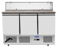 Meuble à Pizzas Compact GN1/1 Pare-Haleine Vitré 3 Portes Positif 380 L - Atosa - ESL3864GR