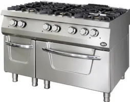 Fourneau profondeur 900 Triphasé 6 brûleurs 6 kW sur four - Afi-Collin-Lucy - F6G9FE120LP