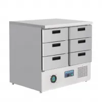 Table desserte réfrigérée positive 240 L 6 tiroirs - Polar - FA440