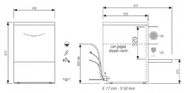 Photo 4 - Lave-verres professionnel panier 39 x 39 cm monophasé - furnotel - fast139v1 - Elettrobar - FAST139V1