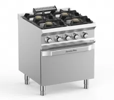 Cuisinière professionnelle gaz 4 feux sur four 22 kw - mbm - fb77fevxs - Mbm - FB77FEVXS