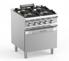 Cuisinière professionnelle gaz sur four 4 feux 22 kw - mbm - fb77fexs - Mbm - FB77FEXS