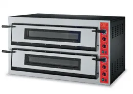Four à pizza électrique professionnel monophasé ou triphasé 2 chambres 6+6 pizzas Ø 36 cm chambre en pierre réfractaire - GGF - FR 108/66 A/R