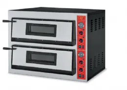 Four à pizza électrique professionnel monophasé ou triphasé 2 chambres 4+4 pizzas Ø 36 cm chambre en pierre réfractaire - GGF - FR 72/44 A/R