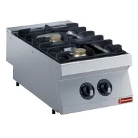 Cuisinière professionnelle gaz 2 feux 11 kW à poser - Diamond - G17/2F4T-N
