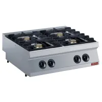 Cuisinière professionnelle gaz 4 feux 4 x 5,5 kW à poser - Diamond - G17/4F8T-N Cuisinière professionnelle gaz 4 feux 4 x 5,5 kW à poser - Diamond - G17/4F8T-N