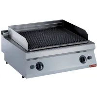 Grill professionnel pierre de lave gaz à poser, grille fonte 2 modules, 800x700x250/320 mm - Diamond - G17/GPL8T-NG Grill professionnel pierre de lave gaz à poser, grille fonte 2 modules, 800x700x250/320 mm - Diamond - G17/GPL8T-NG