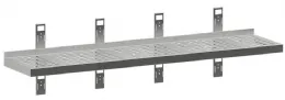 Étagère murale inox perforée avec 4 consoles 1800x300x40 mm - Diamond - G183-SE3 Étagère murale inox perforée avec 4 consoles 1800x300x40 mm - Diamond - G183-SE3