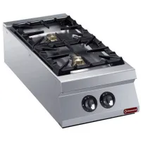 Cuisinière professionnelle gaz 2 feux vifs 12 kW à poser - Diamond - G22/2B4T-N