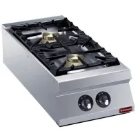 Cuisinière professionnelle gaz 2 feux 20 kW à poser - Diamond - G22/2B4TPW-N