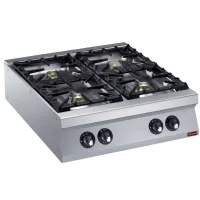 Cuisinière professionnelle gaz 4 feux 24 kW à poser - Diamond - G22/4B8T-N Cuisinière professionnelle gaz 4 feux 24 kW à poser - Diamond - G22/4B8T-N