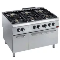 Fourneau professionnel gaz 6 feux 68,5 kW sur four - Diamond - G22/6BFA12PW-N Fourneau professionnel gaz 6 feux 68,5 kW sur four - Diamond - G22/6BFA12PW-N