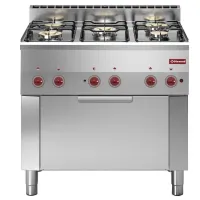 Fourneau professionnel gaz sur four 5 feux 17,4 kW - Diamond - G60/5BFEV9-N Fourneau professionnel gaz sur four 5 feux 17,4 kW - Diamond - G60/5BFEV9-N