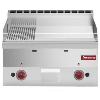 Plaque de cuisson gaz sur four, surface 2/3 lisse et 1/3 nervurée chrome, 10,4 kW - Diamond - G60/PMCD6T-N Plaque de cuisson gaz sur four, surface 2/3 lisse et 1/3 nervurée chrome, 10,4 kW - Diamond - G60/PMCD6T-N