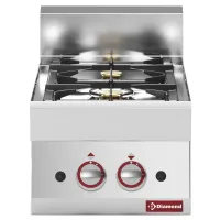 Cuisinière gaz professionnelle à poser 2 feux 8,6 kW - Diamond - G65/2F4T-N Cuisinière gaz professionnelle à poser 2 feux 8,6 kW - Diamond - G65/2F4T-N