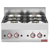 Cuisinière gaz professionnelle à poser 4 feux 14,8 kW - Diamond - G65/4F7T-N Cuisinière gaz professionnelle à poser 4 feux 14,8 kW - Diamond - G65/4F7T-N