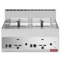 Friteuse professionnelle gaz à poser 2 cuves 8 litres 12,6 kw - diamond promo - g65/f16-7t-n - Diamond promo - G65/F16-7T-N
