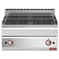 Grill vapeur professionnel gaz à poser avec grille fonte 700x650x280/380 mm - Diamond - G65/GGF7T-N