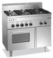 Cuisinière professionnelle gaz sur four 6 feux 19,6 kw - mbm - g6sfa6 - Mbm - G6SFA6