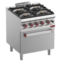Fourneau professionnel gaz sur four 4 feux vif 34 kW - Diamond Promo - G7/4BF7-N